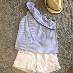 J Crew One Shoulder Top